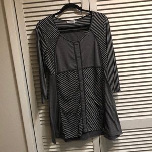 Cute Dzhavael Coture tunic top with button detail- size L.